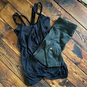 LULULEMON Women’s Legging & Tank Combo Grey/Black Sz 4